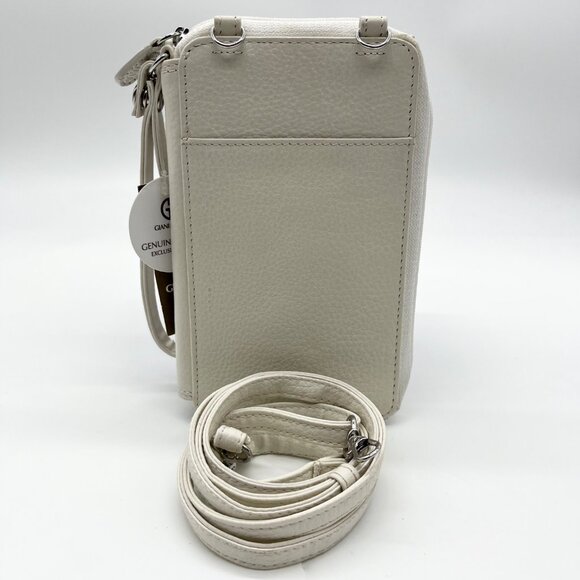 Giani Bernini White Softy Leather Tech Crossbody Bag - Picture 2 of 12